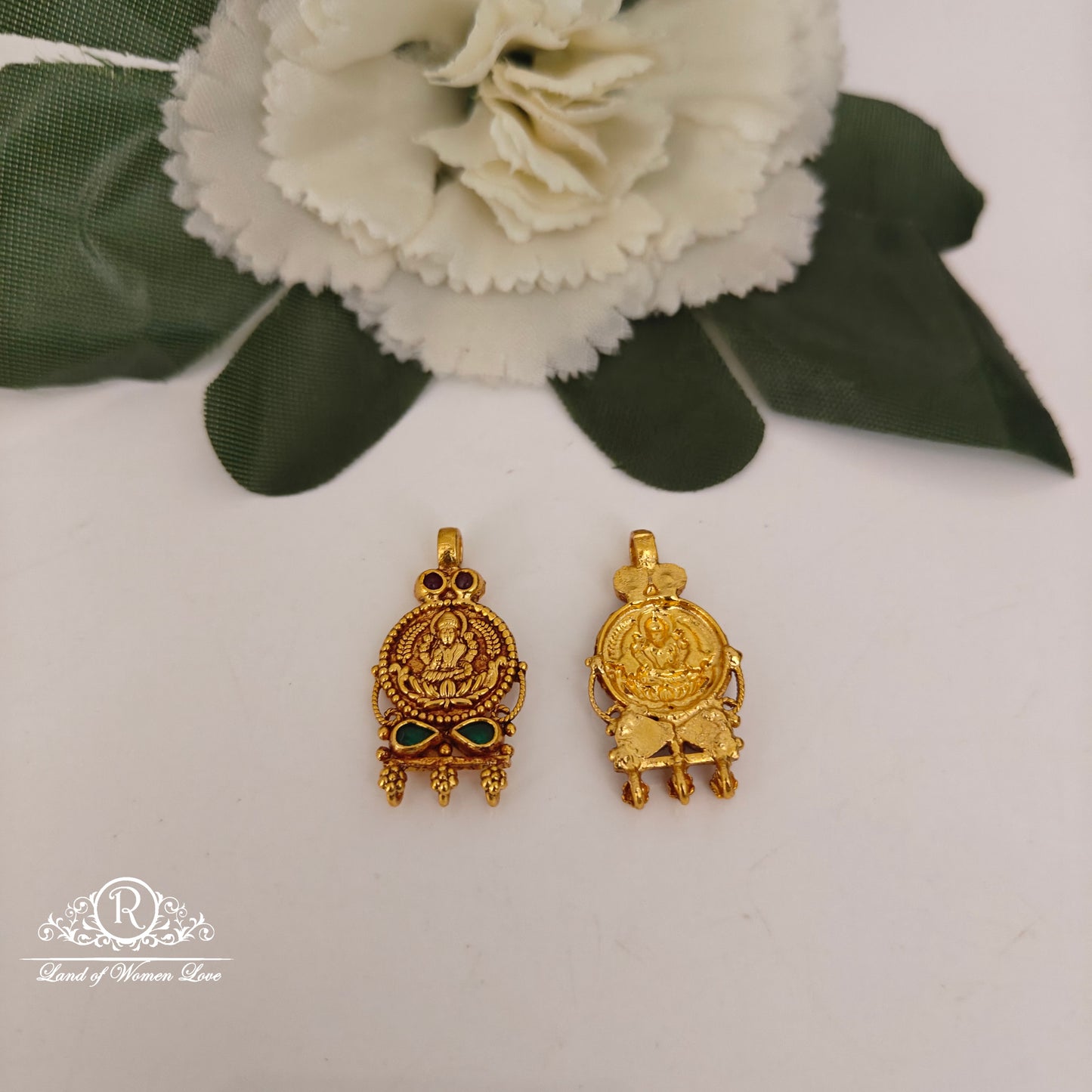92.5-SILVER LAKSHMI DEVI SIDE LOCKETS -RCZ1043