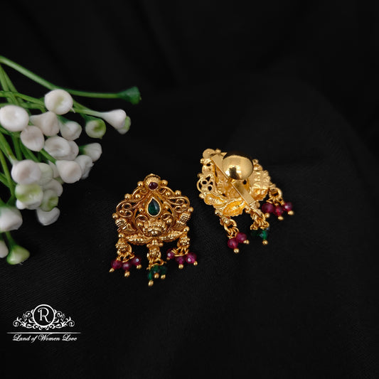 92.5 SILVER GOLD MODEL EARRINGS-RCM1393