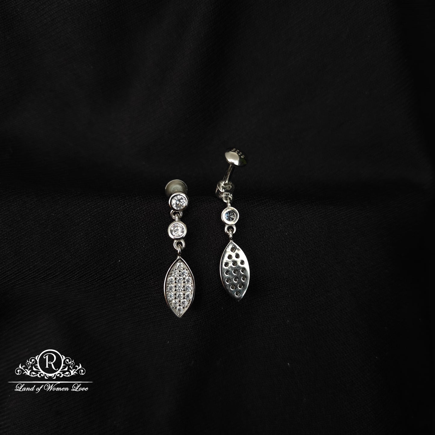 92.5 Silver Earrings-RCG322-1