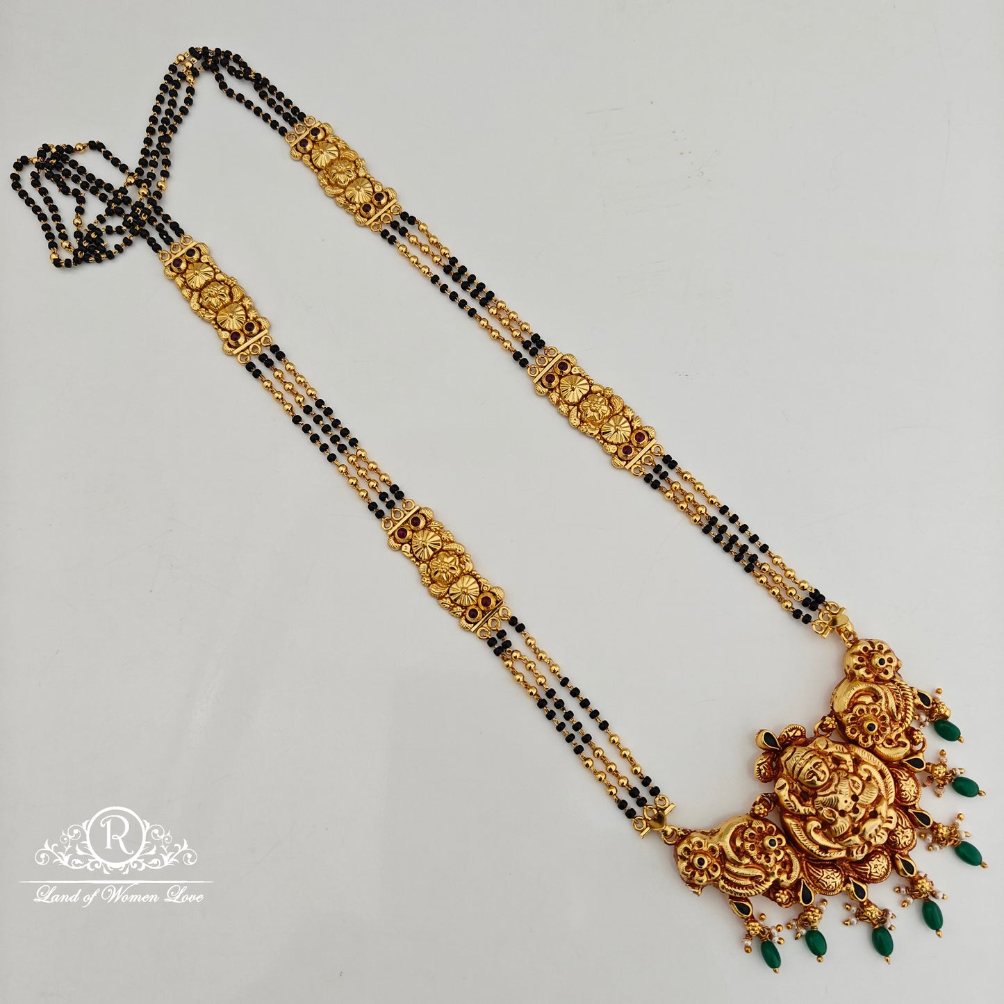 92.5 Silver with gold polish Black Beads -RCNB02-1