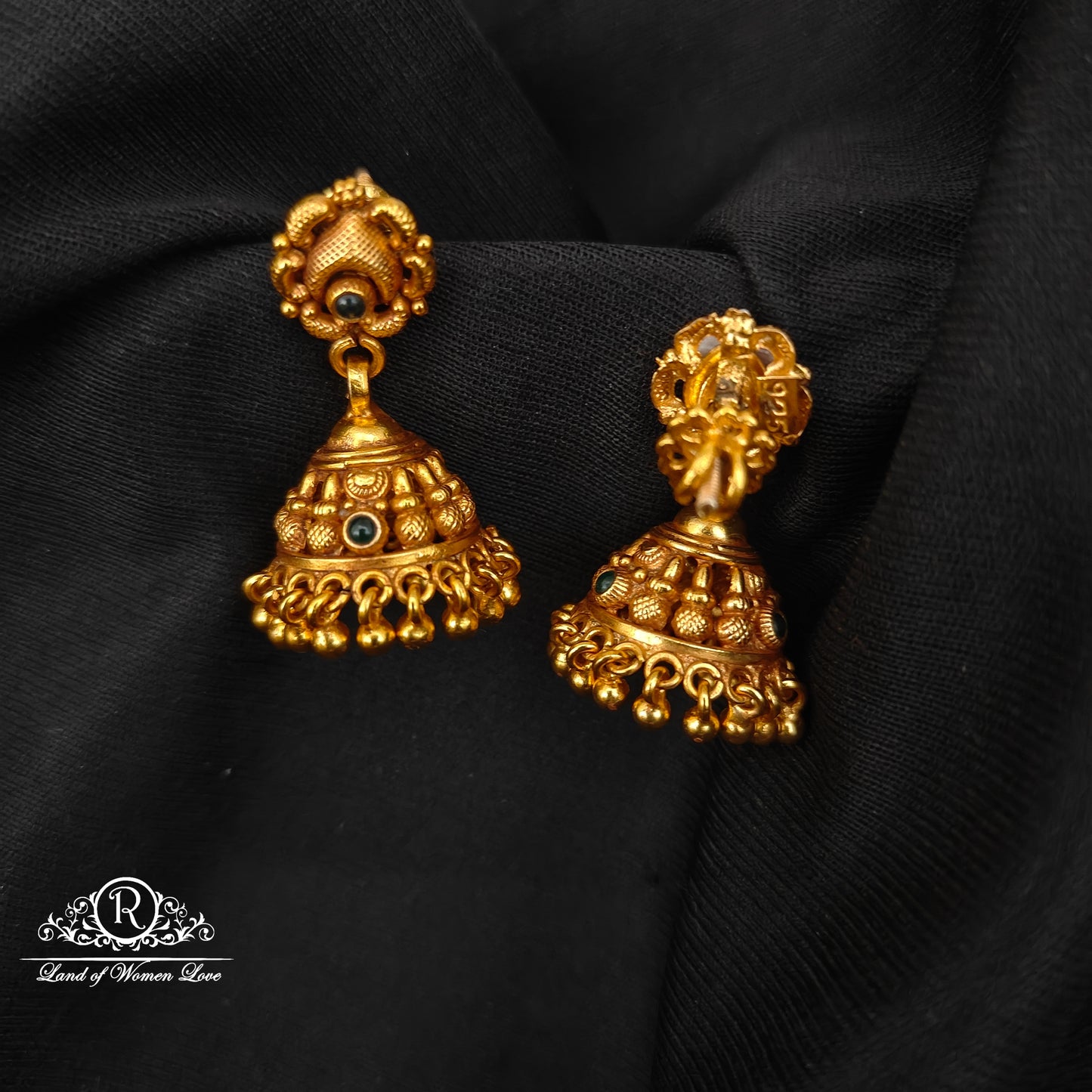 92.5 silver simple and Cute earrings with nakshi polish-RCP165