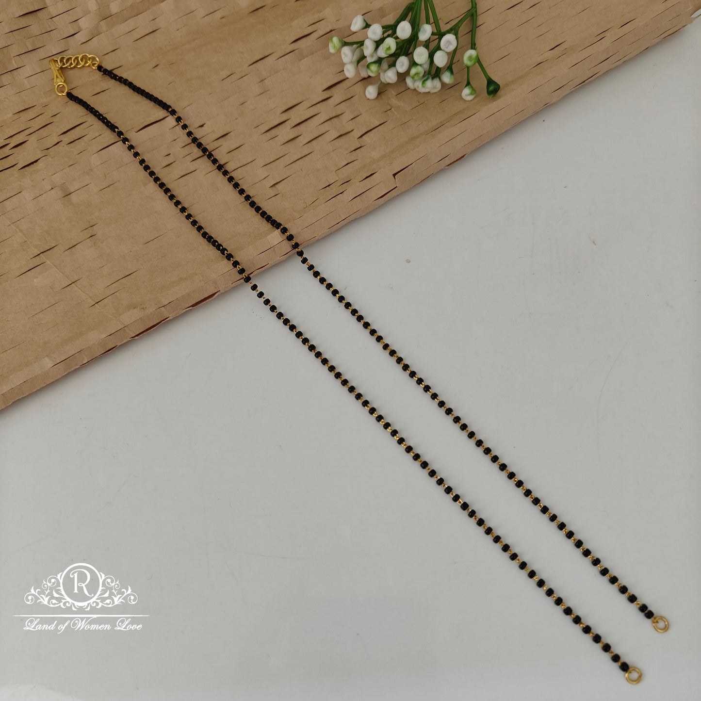 92.5 silver simple and Cute black beads 22"-RCVH22