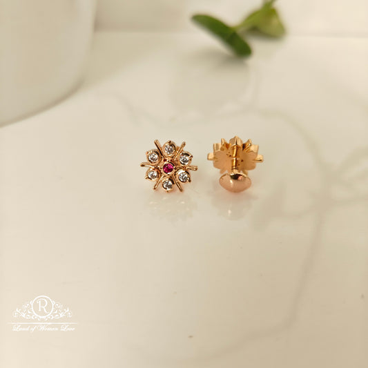92.5 SILVER ROSE GOLD POLISH EARRINGS-RCM1413