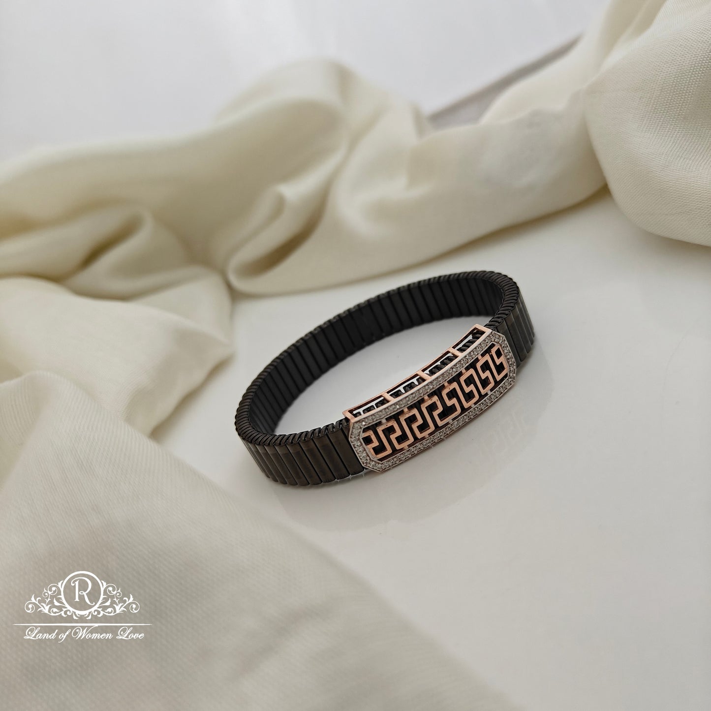 92.5 silver rose gold polish bracelet -RCBD06
