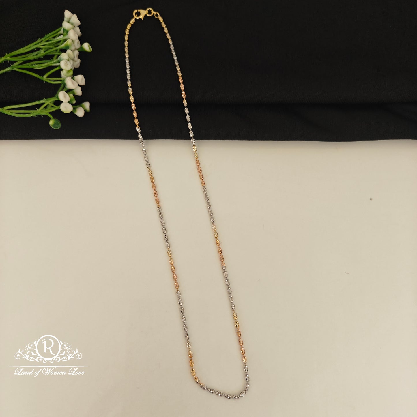 92.5 SILVER THREE TONE CHAIN-RCG359-9