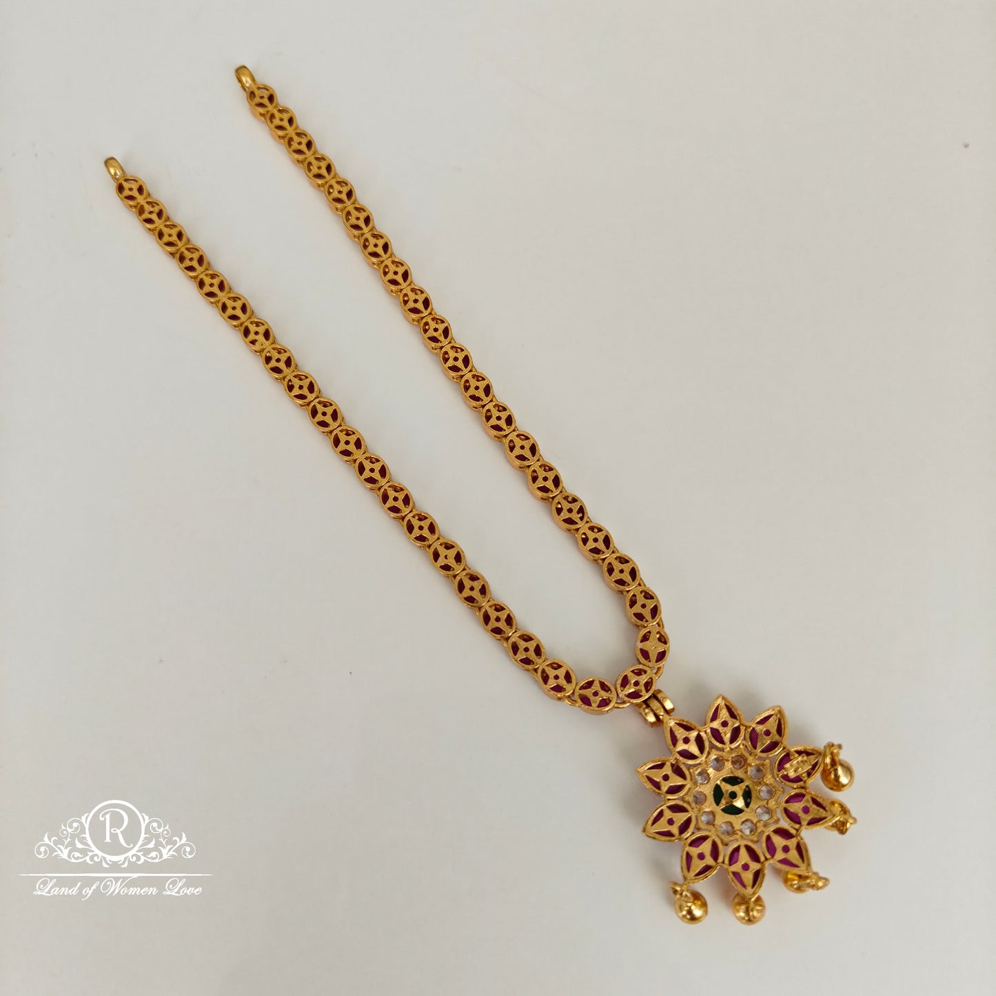 92.5 silver ruby necklace set-RCL85