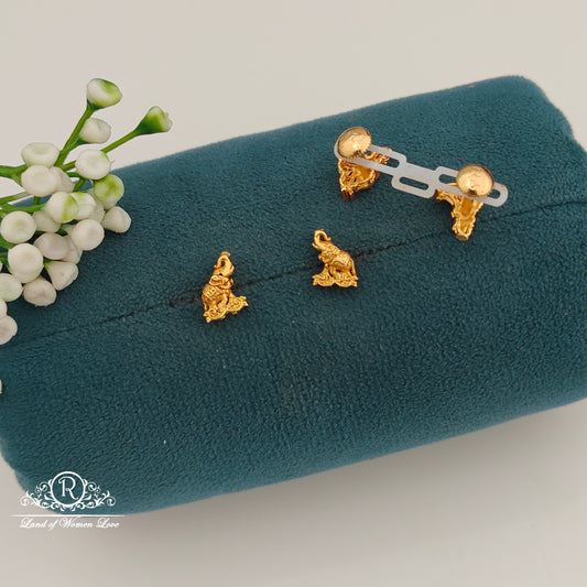 92.5 Silver Small Elephant Earrings-RCR007