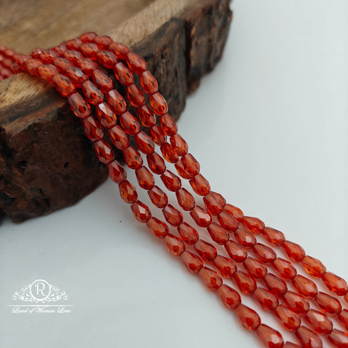 Orange colour drop shape cz beads-RCJM231