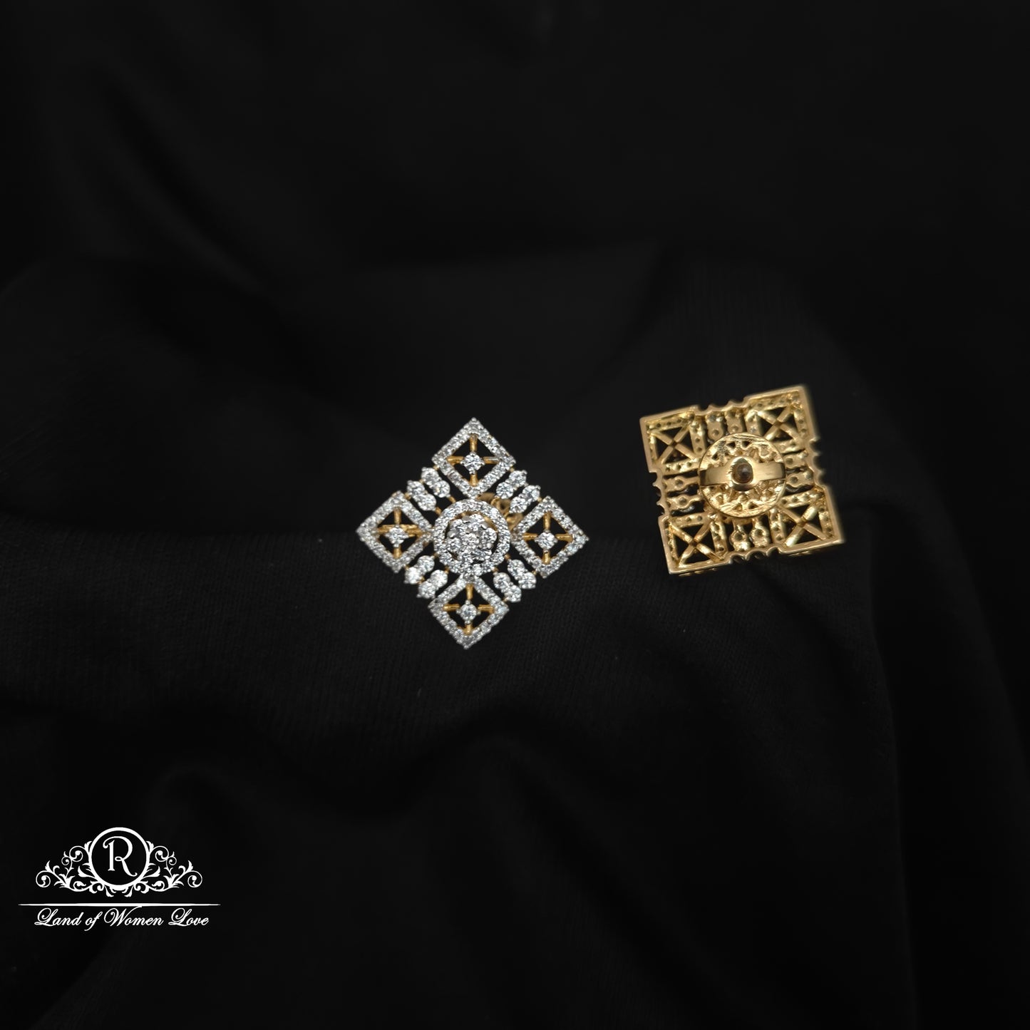 92.5 SILVER DIAMOND FINISHING EARRINGS-RCZP026