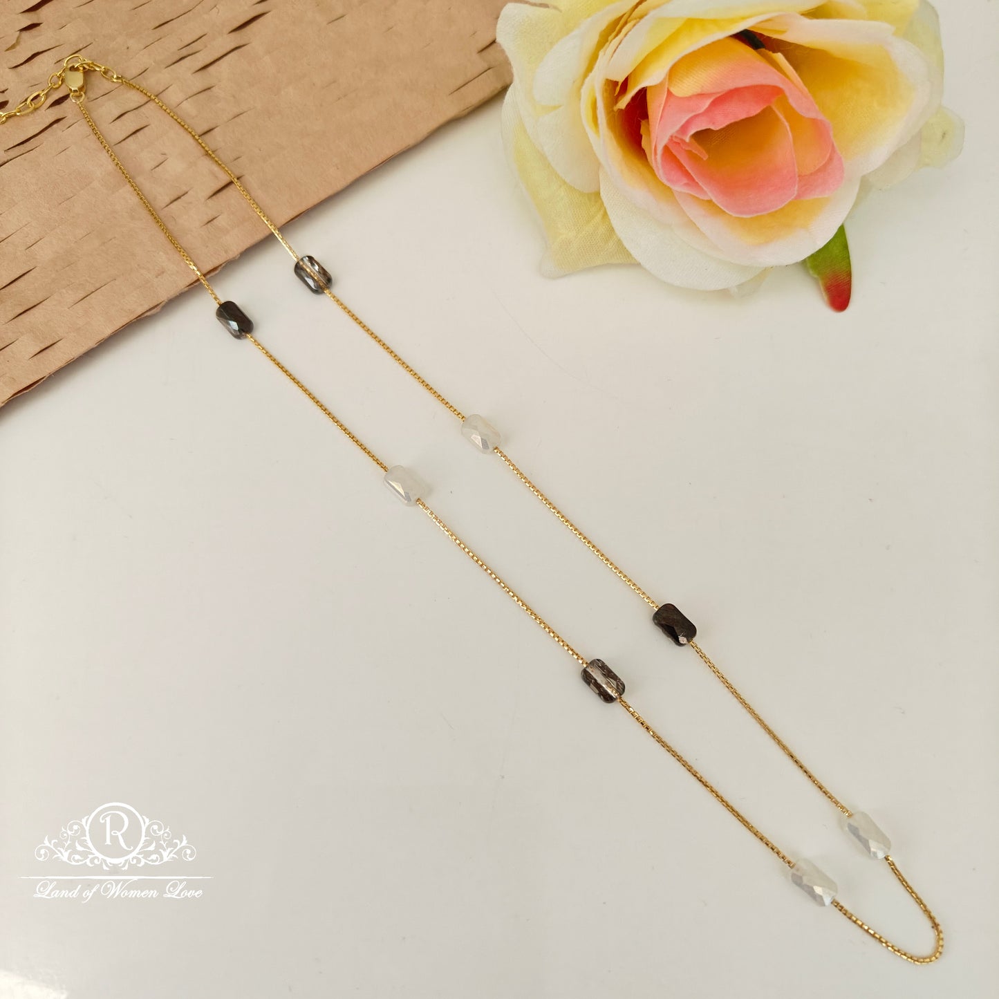 92.5 silver beads chain -RCVH36