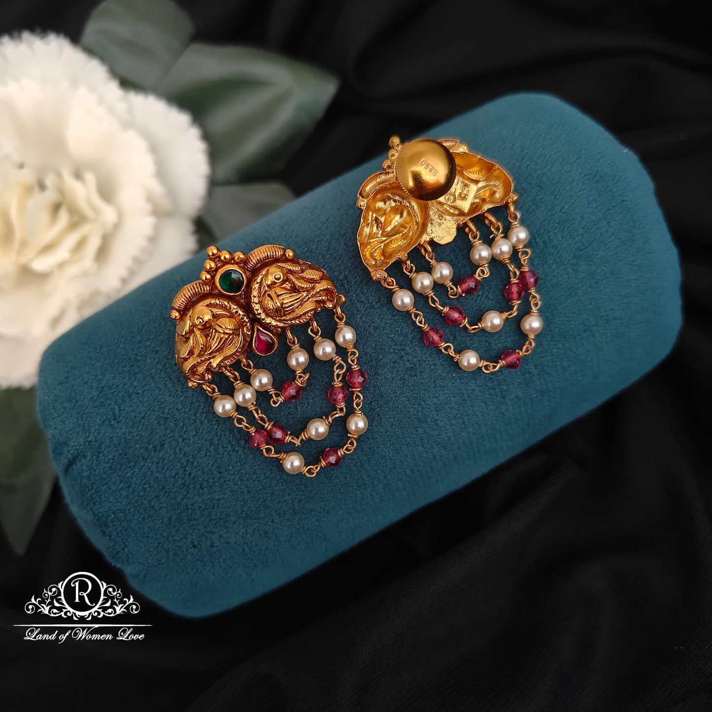92.5-SILVER PEACOCK EARRINGS -RCZ999