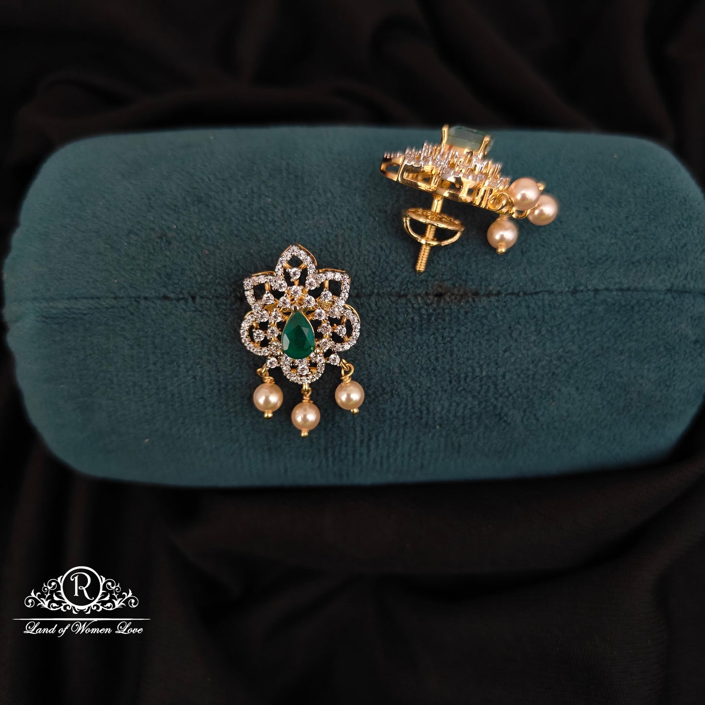 92.5 SILVER DIAMOND FINISHING EARRINGS-RCM1479