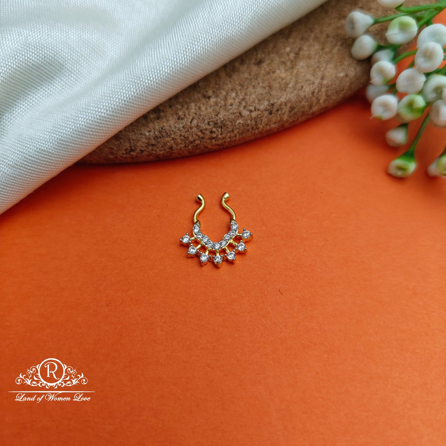 92.5 SILVER Diamond Finishing Nose Pin-RCCP76-1