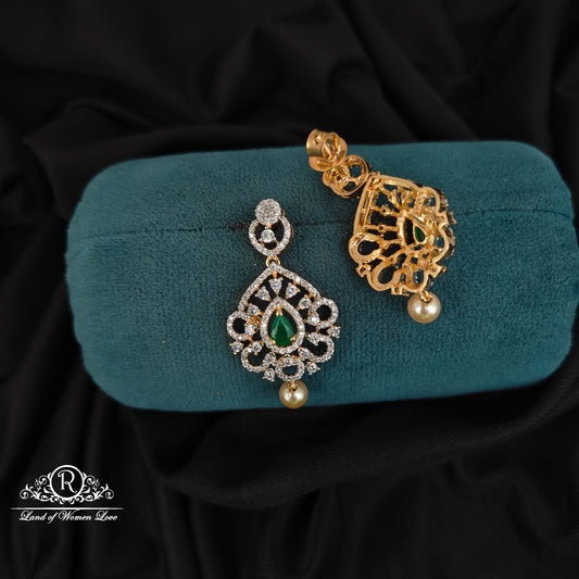 92.5 SILVER DIAMOND FINISHING EARRINGS-RCM1481