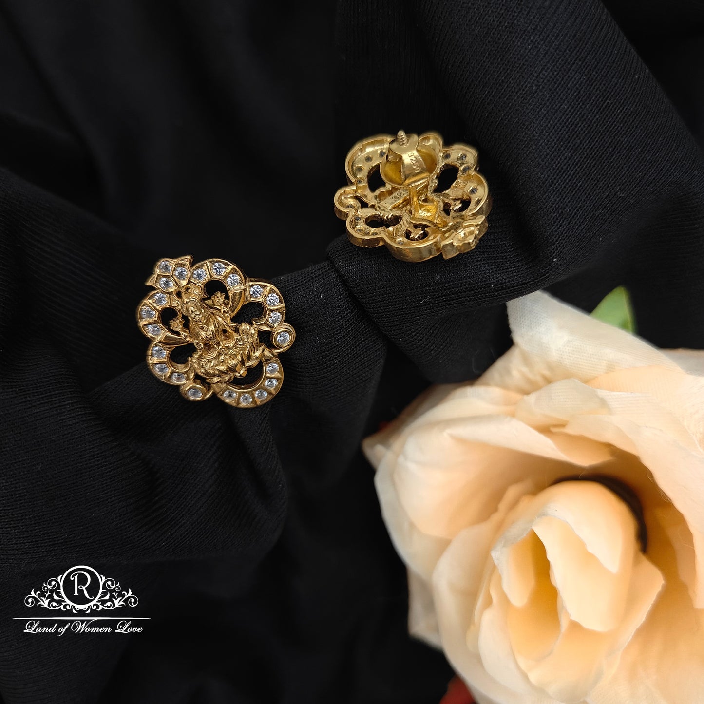 92.5 Silver lakshmi devi Earrings -RCH1216