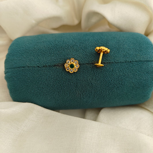 92.5 Silver With Gold Polish Earrings-RCV385