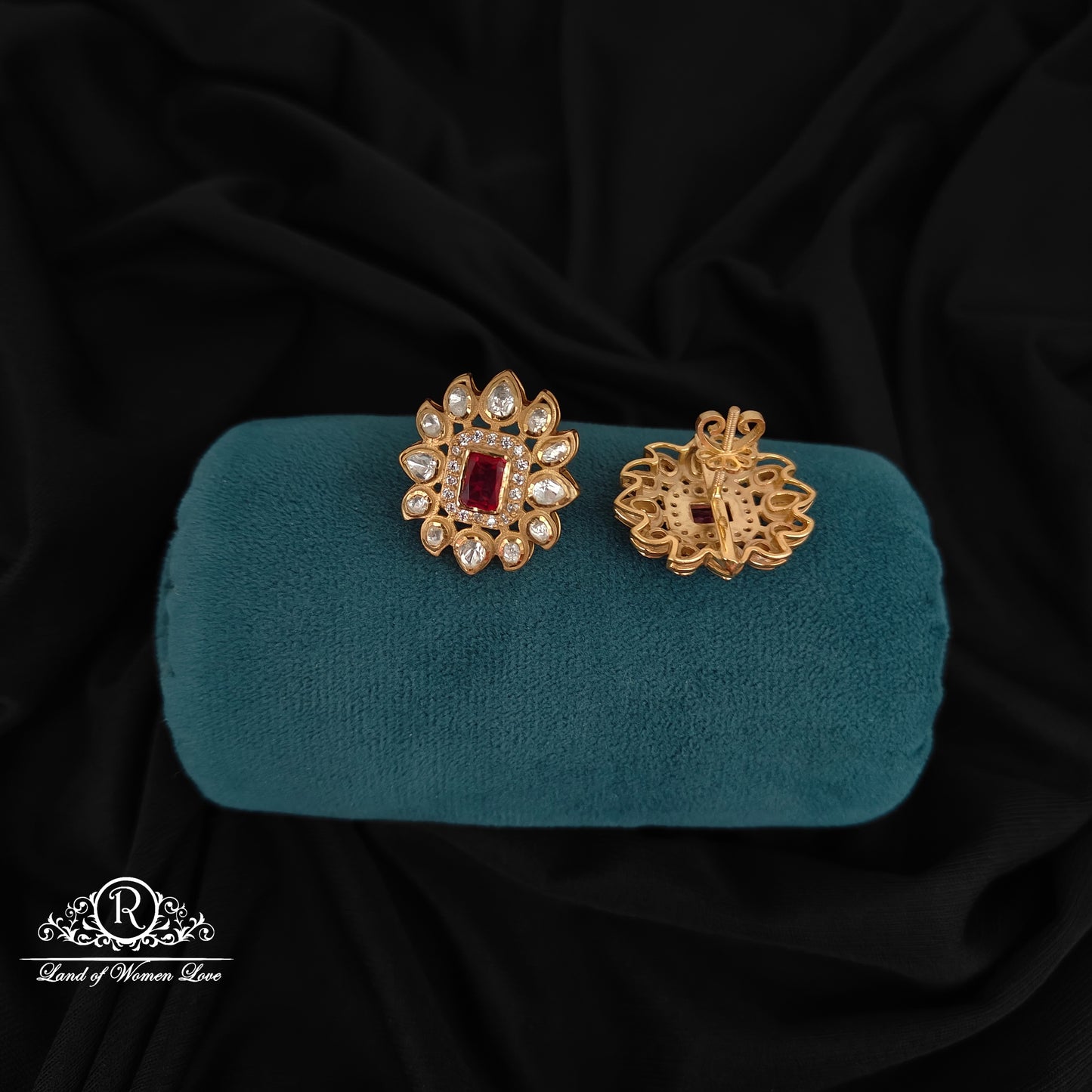 92.5 silver mossinate Earrings-RCJN002