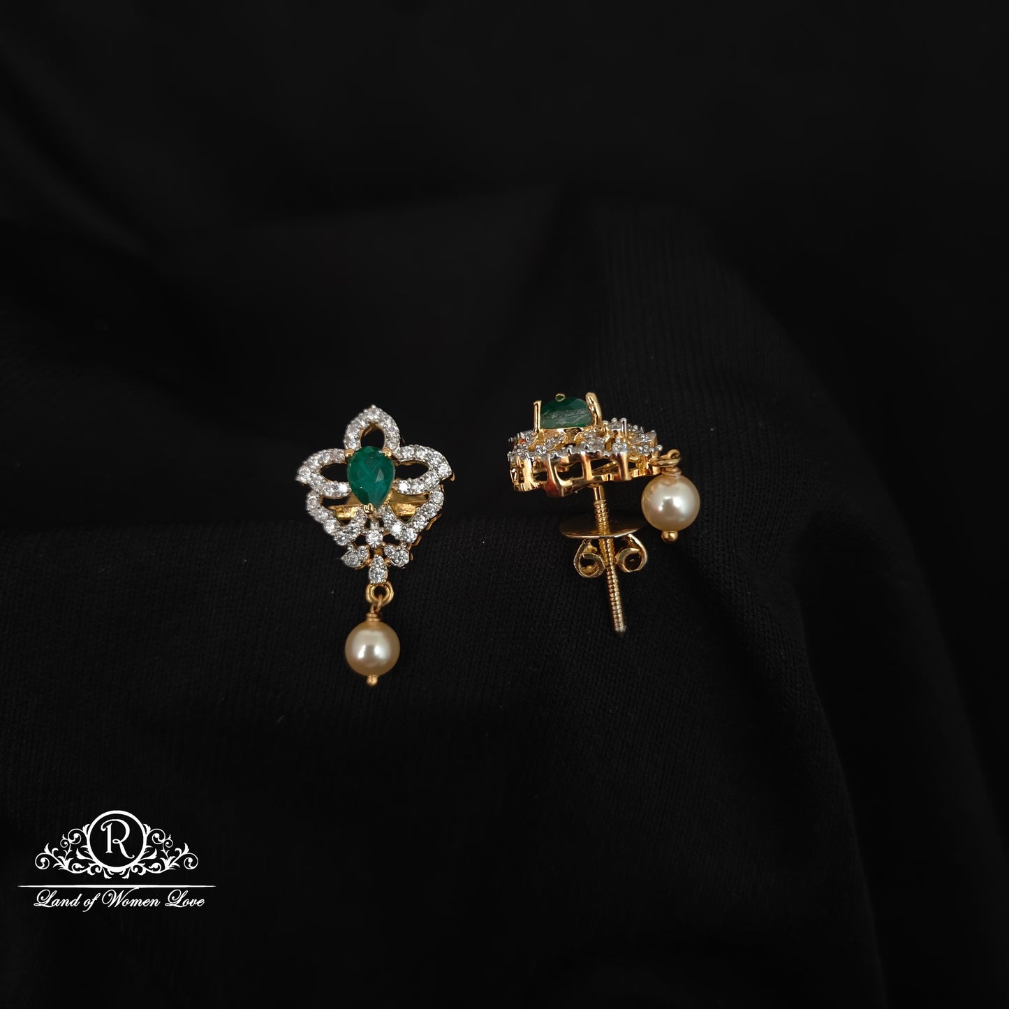 92.5 SILVER DIAMOND FINISHING EARRINGS-RCZP032