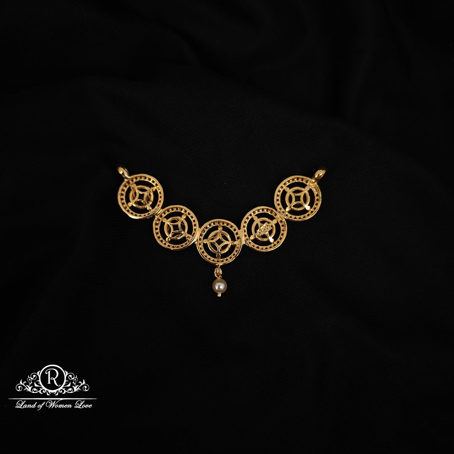 92.5 SILVER GREEN BEADS MALA LOCKET -RCM1380