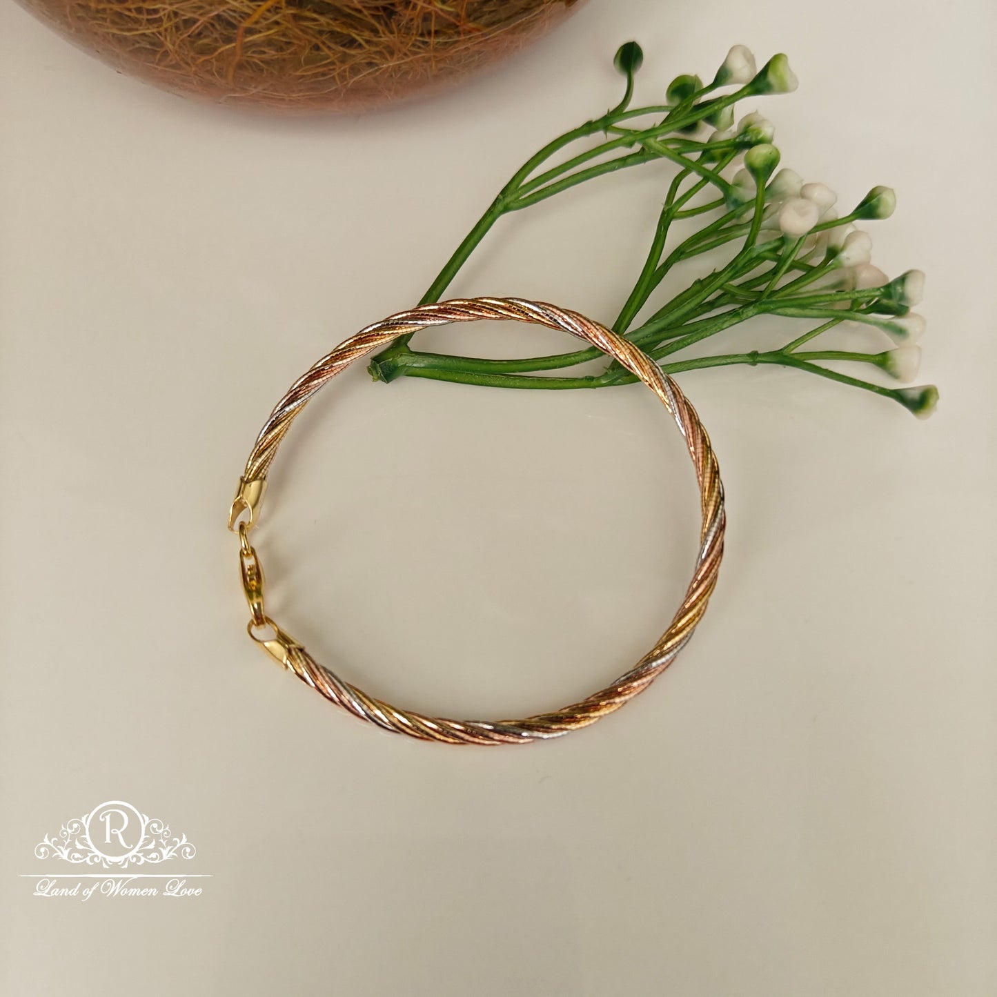 92.5 SILVER THREE TONE BRACELET -RCG345