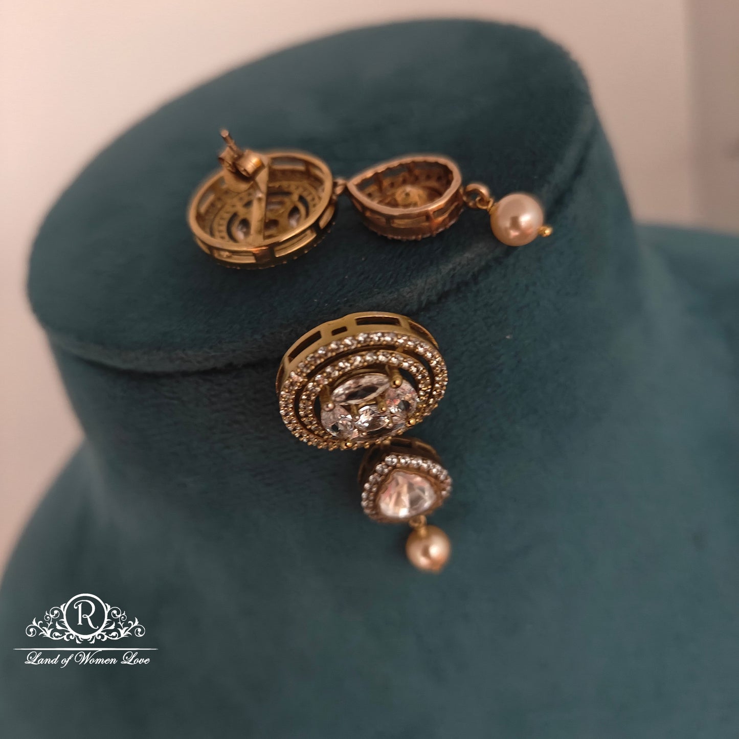 Silver mossinate earrings -RCP80