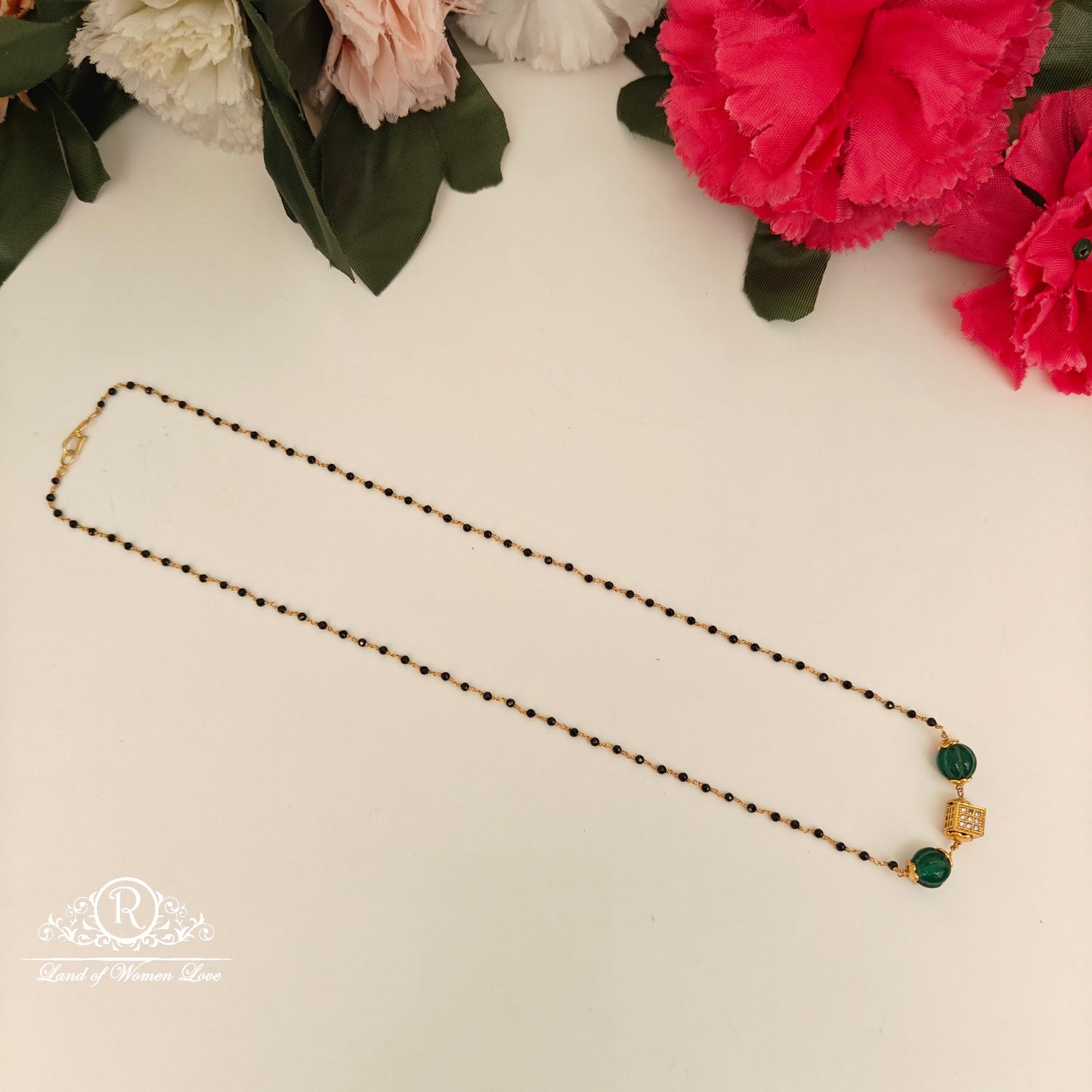 92.5 Silver Black Beads -RCH1197