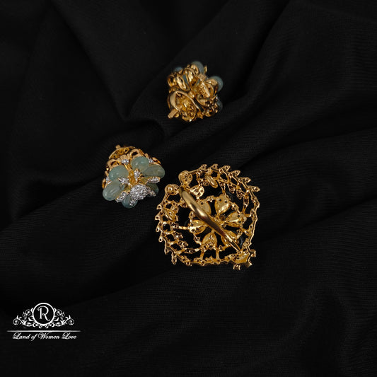 92.5 SILVER FUSHION COLLECTION EARRINGS WITH PENDANT SET-RCM1436