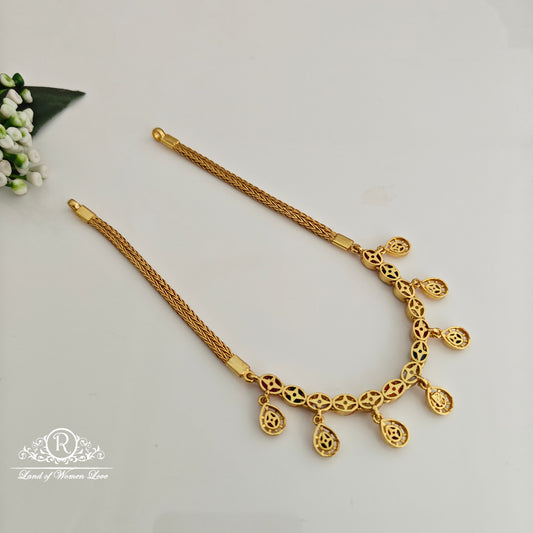 92.5 Silver Navaratna Stones Necklace-RCR126