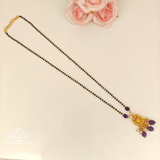 92.5 Silver Black beads with locket-RCH783
