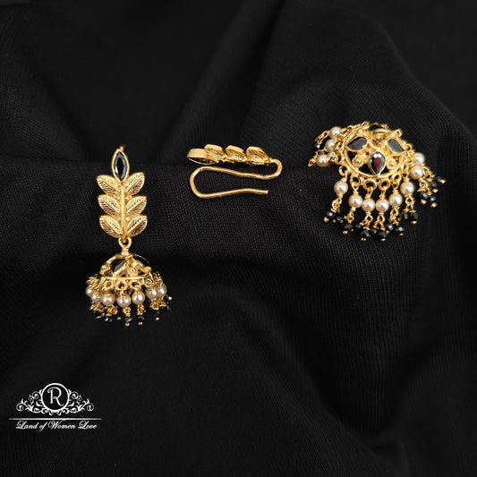 92.5 SILVER MANGO DESGIN HOOK MODEL CHANGEABLE JUMKAS DESGIN EARRINGS-RCBH039