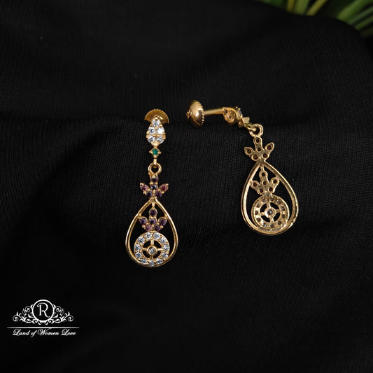 92.5 SILVER STONE EARRINGS-RCHD039