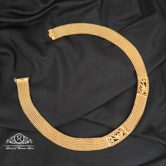 92.5 SILVER NANPATI MODEL PEACOCK CHOCKER MODEL DESGIN -RCZP037