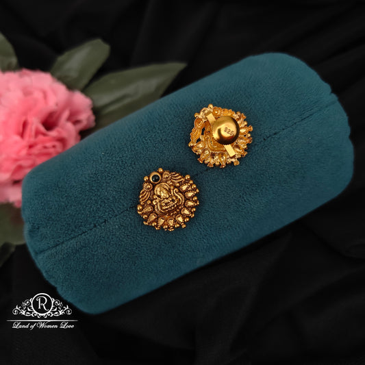 92.5-SILVER LAKSHMI DEVI EARRINGS -RCZ1009