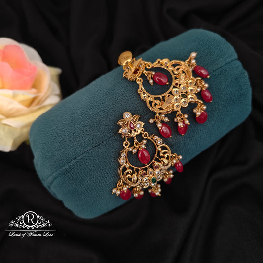 92.5 SILVER CHANDBALI EARRINGS -RCMB012