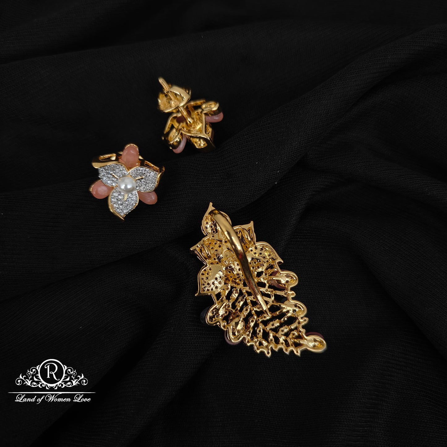 92.5 SILVER FUSHION COLLECTION EARRINGS WITH PENDANT SET-RCM1430