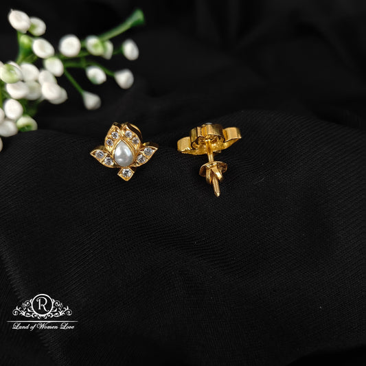 92.5 SILVER GOLD POLISH EARRINGS-RCH1080