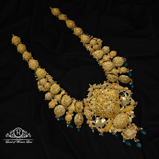 92.5 SILVER NAKSHI LAKSHMI DEVI WITH PEACOCK HARAM-RCM1366