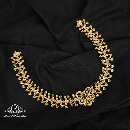 92.5 SILVER DIAMOND FINISHING NECKLACE-RCM1448