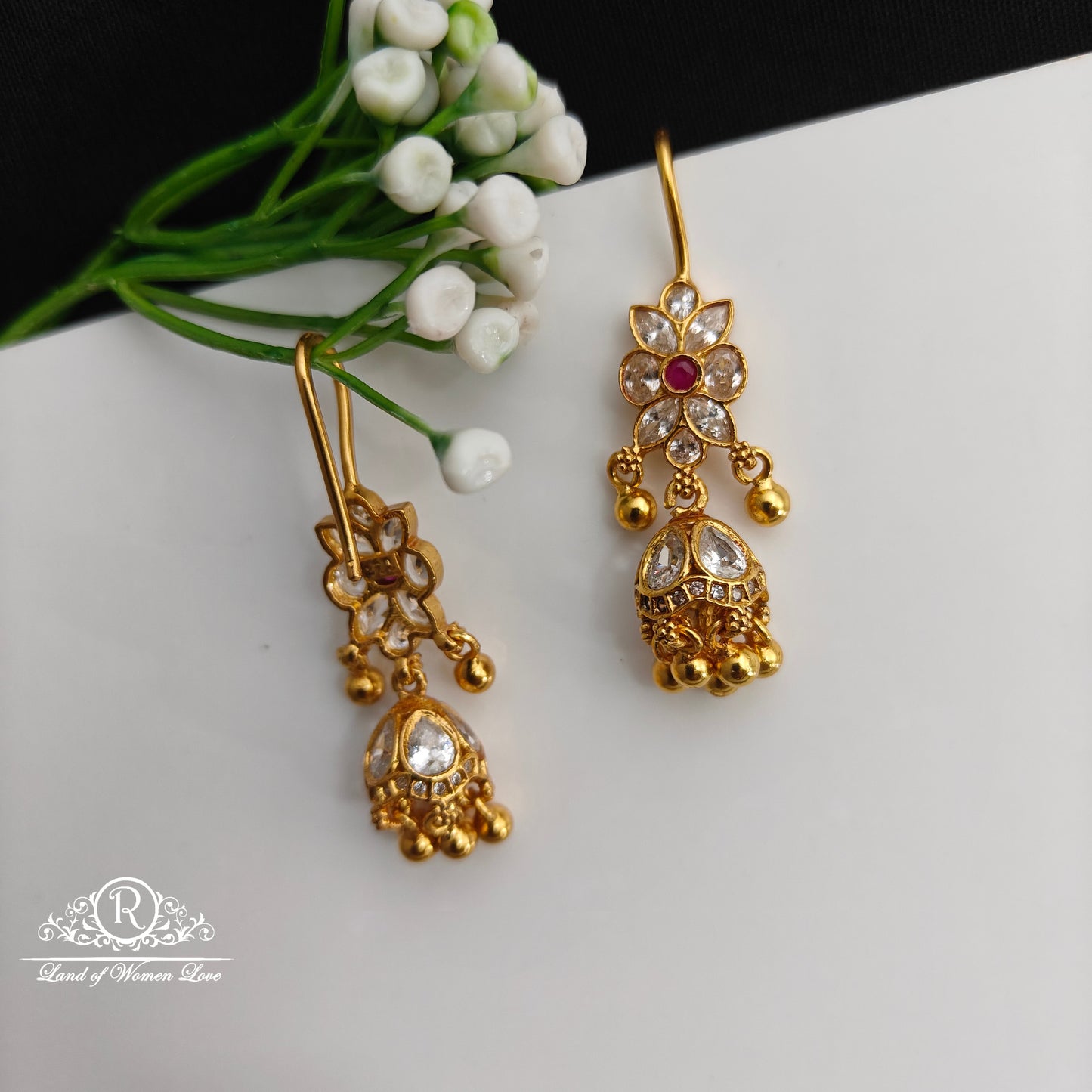92.5 Silver Hook Model earrings-RCCP495