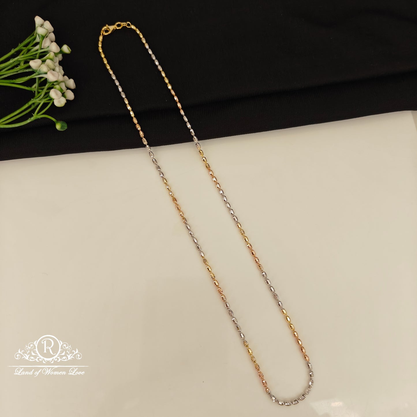 92.5 SILVER THREE TONE CHAIN-RCG359-1