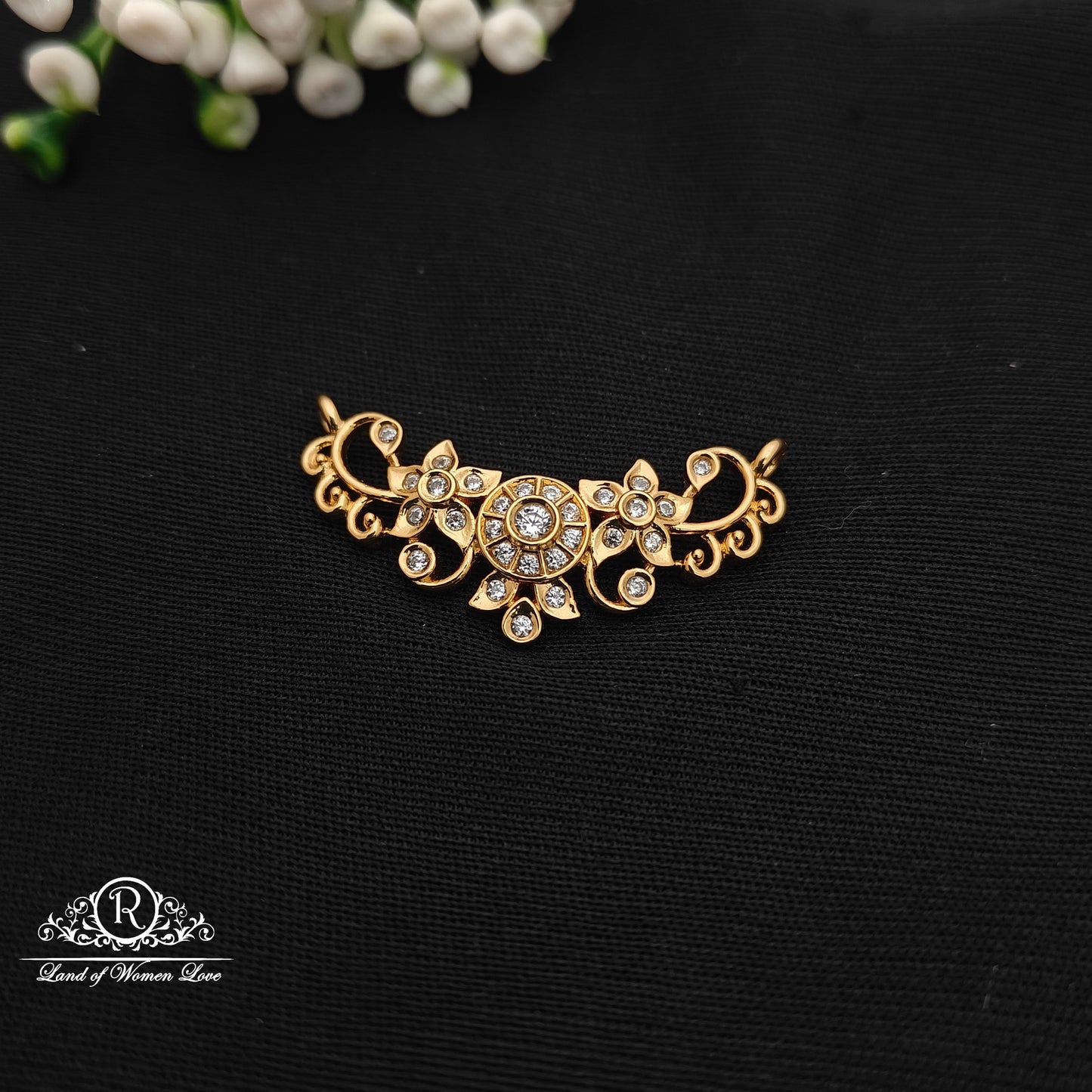 92.5 silver flower design mala locket-RCCP468-6