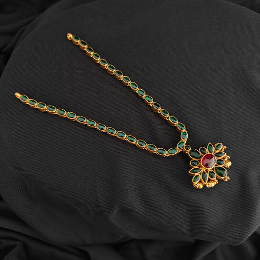 92.5 Silver with gold polish two in one necklace -RCH1328