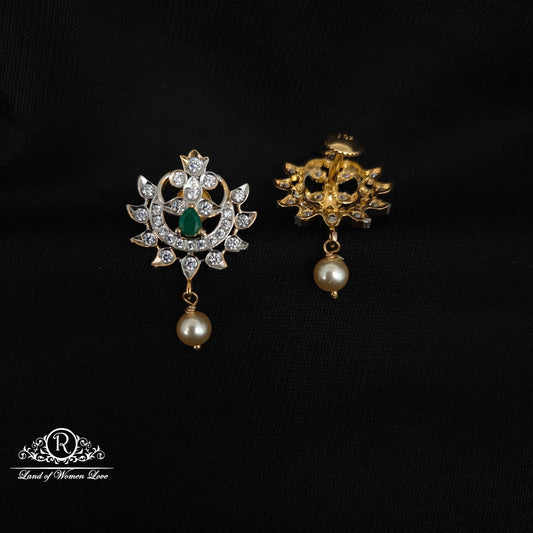 92.5 SILVER STONE EARRINGS-RCHD060