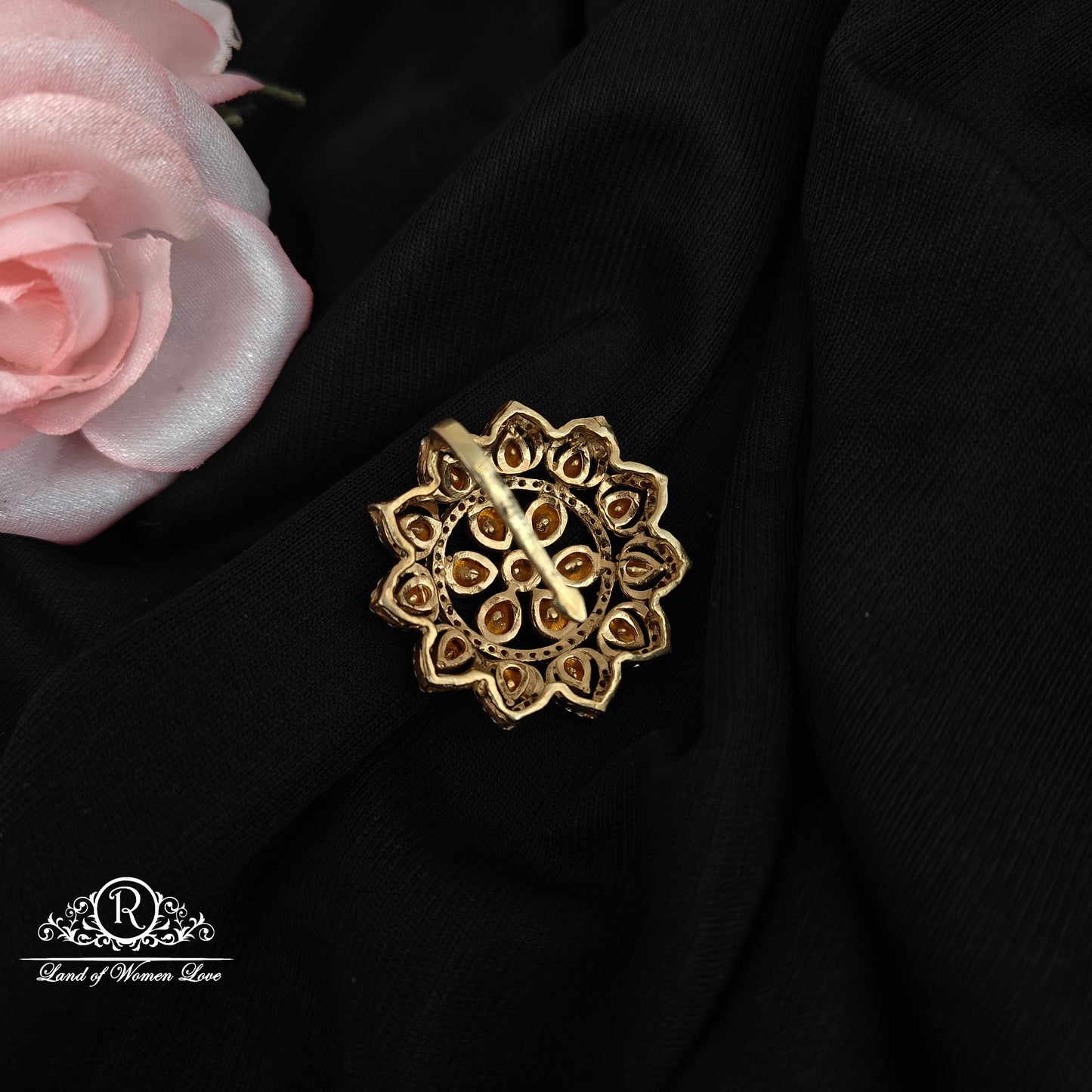 92.5 silver mossinate flower design pendent -RCMJ268