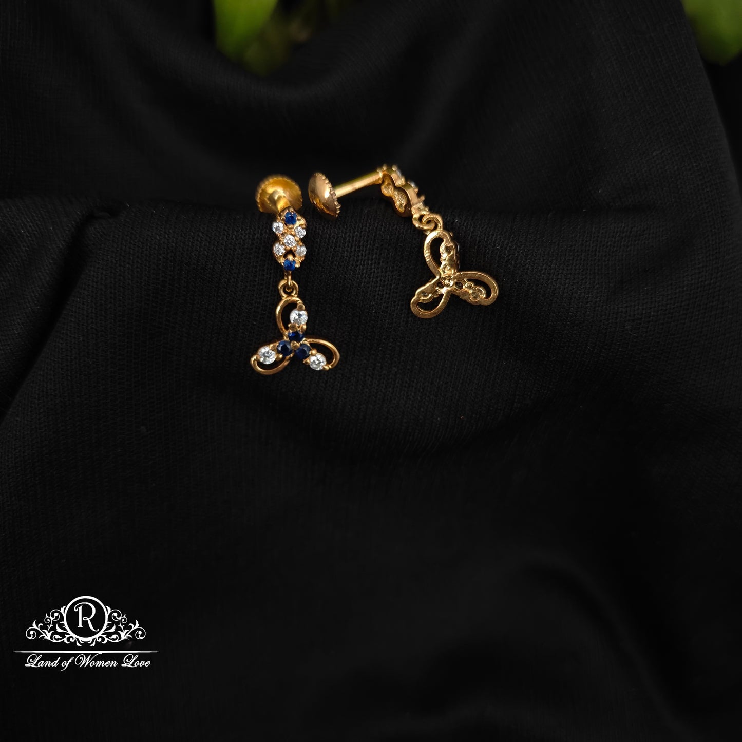 92.5 SILVER STONE EARRINGS-RCHD053