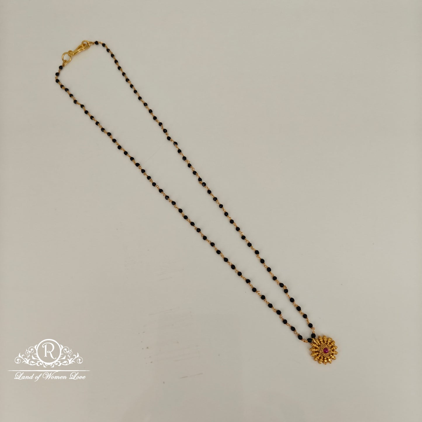 92.5 silver black beads with locket-RCH1033