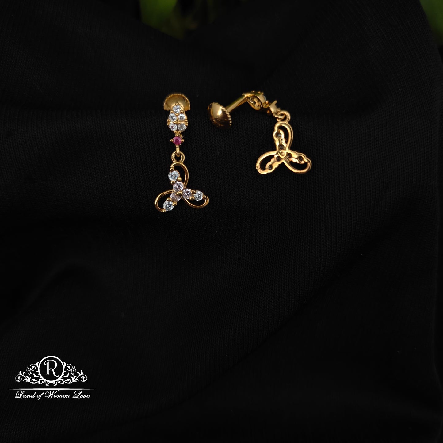 92.5 SILVER STONE EARRINGS-RCHD047