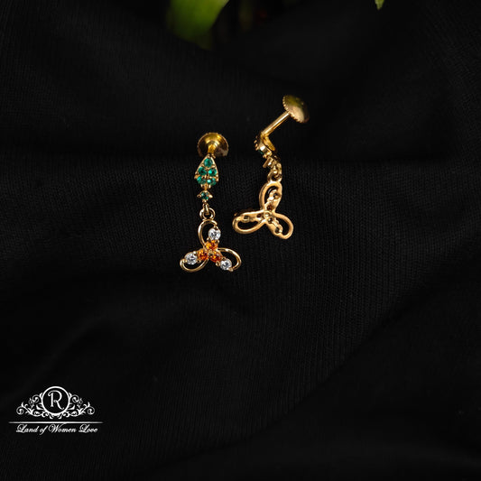 92.5 SILVER STONE EARRINGS-RCHD045