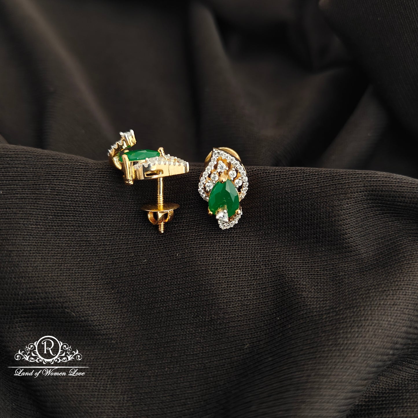 92.5 Silver Diamond Finish Earrings-RCR139