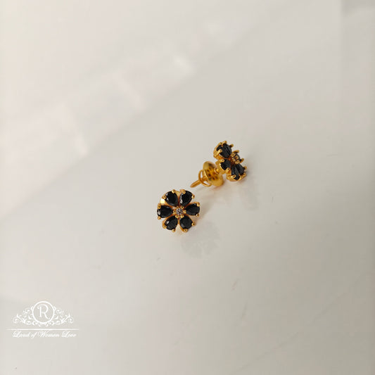 92.5 Silver Earrings Black Colour -RCJR1113-1